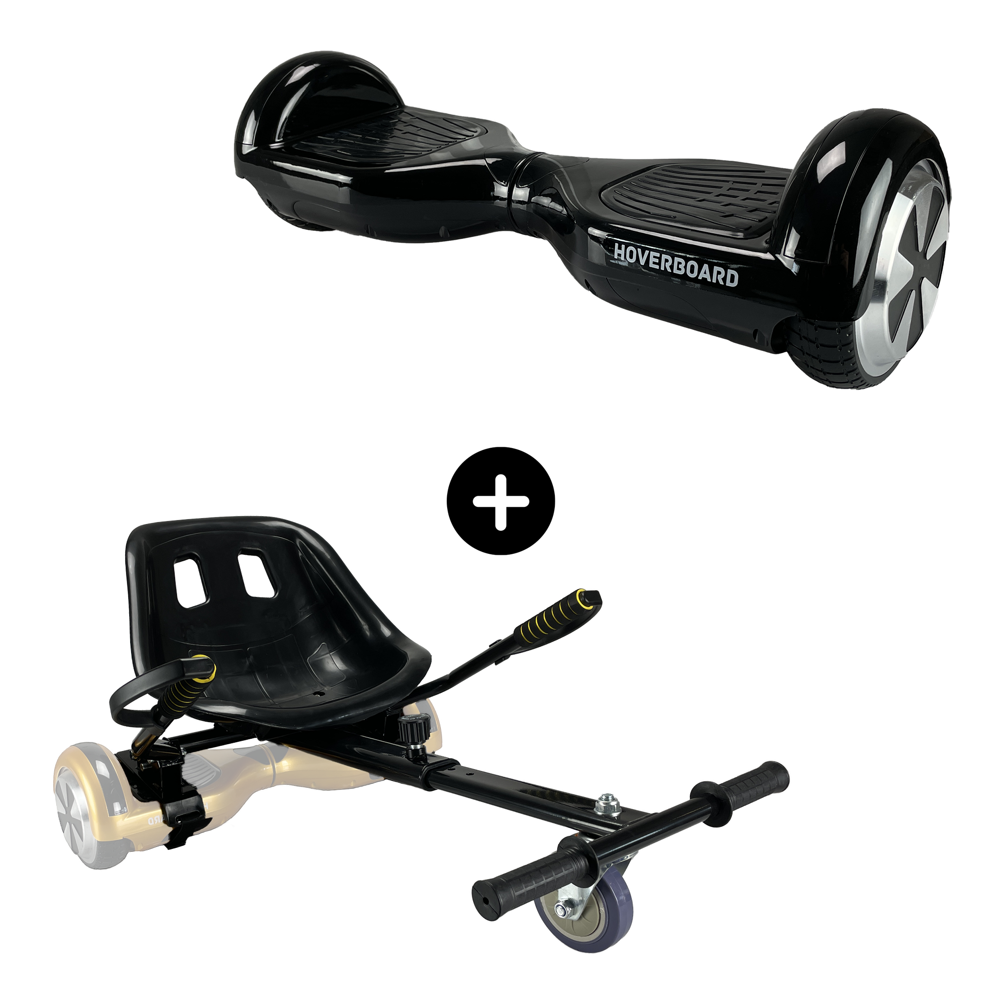 Hoverboard 6.5 Pouces et Standard Hoverkart Kit, Regular Carbon PRO, Grande  Autonomie et Hoverkart Noir Standard, Smart Balance