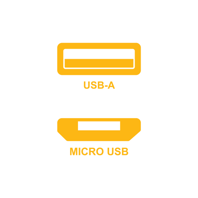 USB-A and Micro USB connector