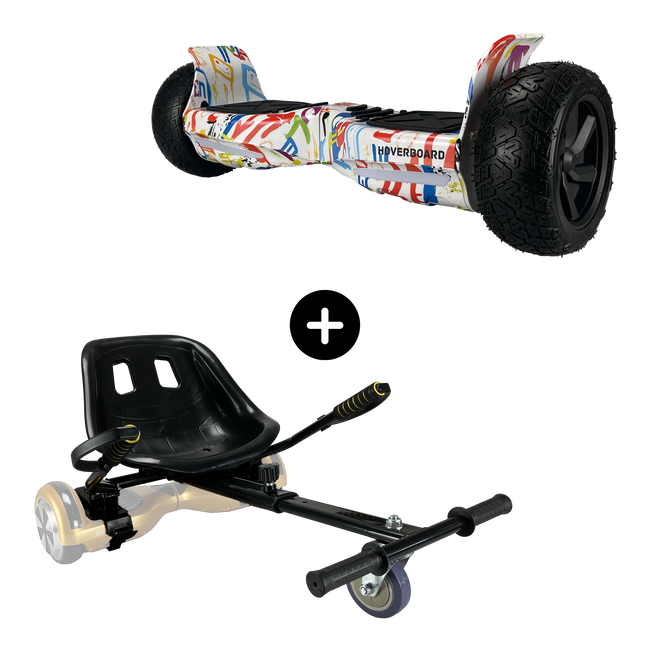 Off Road Hoverboard 8.5 inch Graffiti White promotion